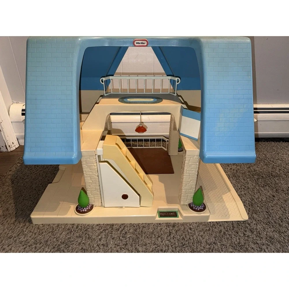 Vintage Little Tikes Large Blue Roof Doll House Dollhouse 1989 house only HTF